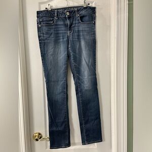 Women’s 10R AEO Denim Skinny Jeans Medium Wash Super Stretch EUC